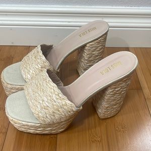 Chunky Woven Heels